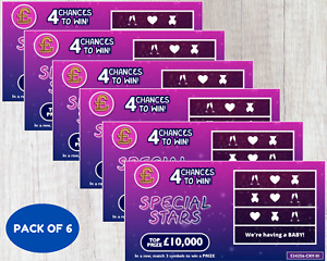 6 x Pregnancy Announcement scratch cards: 'We’re having a BABY' baby reveal card