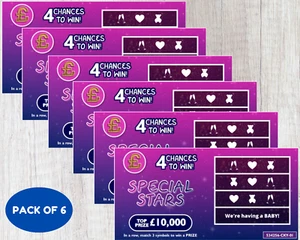 6 x Pregnancy Announcement scratch cards: 'We’re having a BABY' baby reveal card - Picture 1 of 5