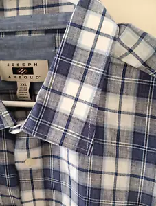 Camisa JOSEPH ABBOUD Mezcla de Lino Botón Frontal Para Hombre 2XL Multicolor Cuadros - Imagen 1 de 10