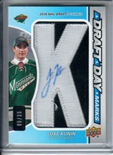 2017-18 SP Game Used Draft Day Marks #DDMLK Luke Kunin (K) RC AUTO /35