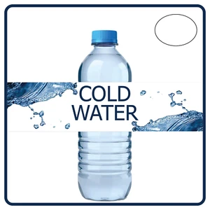 Pegatina botella agua fría, juego de 2 calcomanías para vendedores móviles. 5"x5" - Imagen 1 de 1