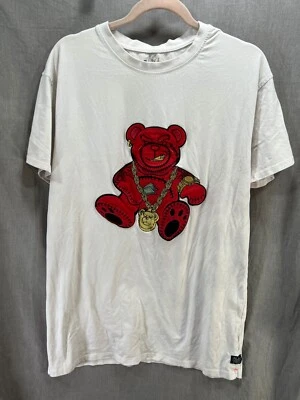 Bling Bling Teddybear Shirt Adult XL White Short Sleeve Pullover Tee Mens - Image 1 of 4