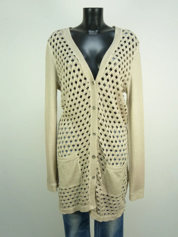 BIBA STRICKJACKE GR M / HELLBRAUN & NEUWERTIG - SEHR LANG   ( O 0543 ) - Bild 1 von 4