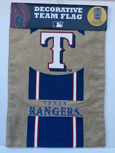 Flag Texas Rangers Evergreen Applique 18'' x 12.5'' inches Burlap - Picture 1 of 4