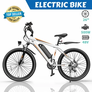 26'' Electric Bike 500W Bicycle 48V Li-Battery for Unisex Adults Ebike Commuter - Picture 1 of 13