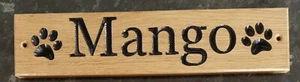 Personalised Carved Pet Wooden Oak Sign Wood Engraved Name Plaque Outdoor - Picture 1 of 4