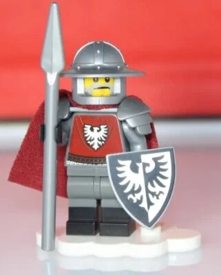 LEGO Castle Red Falcon Knight BAM Minifigure Medieval Shield Dual Molded Legs - Image 1 of 4