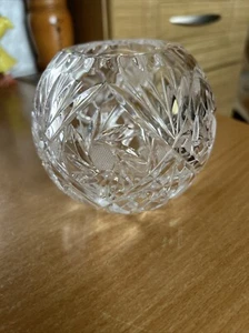 Cut Glass Crystal Vase Ball Sphere 9 cm tall - Picture 1 of 6