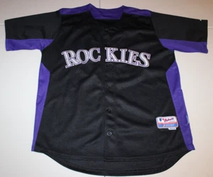 Camiseta de béisbol MLB Colorado Rockies #38 talla: 54 Majestic CoolBase negra púrpura - Imagen 1 de 5