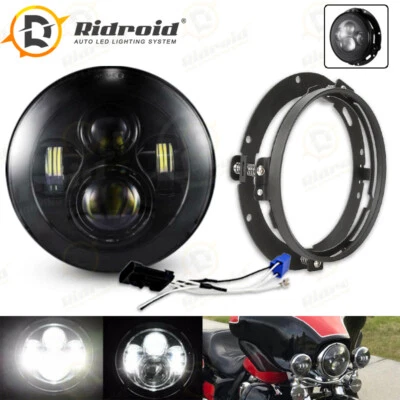 Faro LED 7" + Anillo de montaje de soporte para Harley-Davidson Dyna Switchback FLD Foto 1 de 4