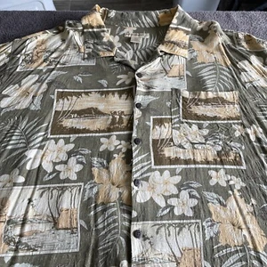 Island Passport Hawaiian Shirt Mens XXXXL Floral Short Sleeve 100% Rayon - Picture 1 of 13