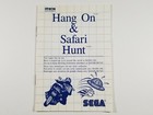 ¤ Hang On & Safari Hunt ¤ Manuel uniquement Sega Master System SMS authentique