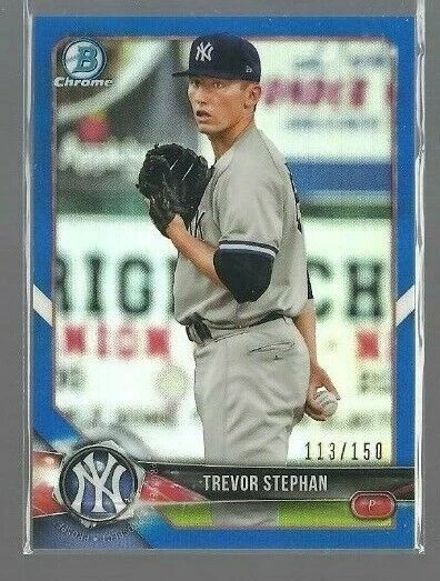 2018 Bowman Chrome Prospects Blue Refractors #BCP168 Trevor Stephan (ref 70973) - Image 1 of 1