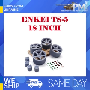 Yamamoto YMPRIM7 1/24 Resin Felgen ENKEI TS-5 18 Zoll ADAPTER, DECALS - Bild 1 von 3