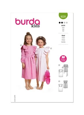 BURDA KIDS 9220 CHILD'S DRESSES Sewing Pattern Sizes 2-8 Skill: EASY - Image 1 of 3