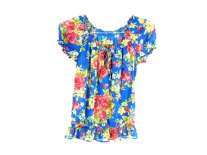 Hollister California M Sheer Blouse Elastic Stretch Boat Neck/Cap Sleeves/Waist - Picture 1 of 5