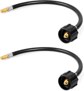 Lot Two 12" RV Propane Hose Camper LP Gas Line 1-1/4" Inverted Male Fare QCC-1 - Picture 1 of 7