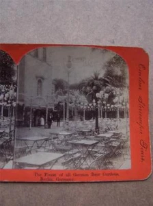 Estereoscopio Foto Estéreo Vista Cerveza Jardín Berlín Alemania - Imagen 1 de 1