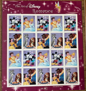 SCOTT 4025-4028 THE ART OF DISNEY romance SHEET OF 20 MNH 2005 - Picture 1 of 2