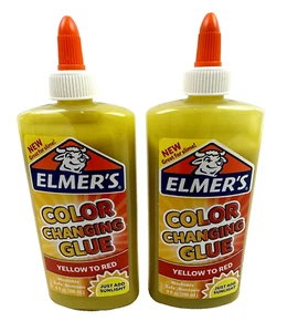 (2) Elmer's Color Changing Glue 9 oz. Yellow to Red. 2 Bottles - Picture 1 of 4