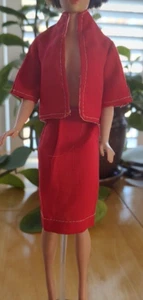 Vintage Barbie Clone Red Skirt & Jacket Fits Babs, Miss Suzette Wendy Lk Sz NM - Picture 1 of 6