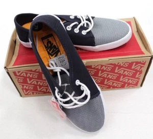 Vans Tazie Zapatos Ajustados Rayas Azul Marino Blanco Lona Plantilla Extraíble Talla 5 - Imagen 1 de 8