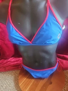 NWT Chicago Cubs Women Sz Medium String Bikini Swim Blue Red Two Piece New - Picture 1 of 4