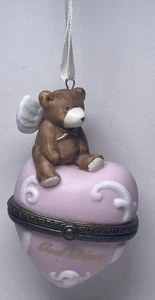 Oso de peluche con bisagras God Bless Angel adorno medio oeste de Cannon Falls - Imagen 1 de 9
