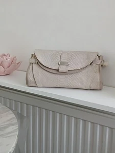 Lk Bennett nude/ pink / beige snakeskin clutch bag - Picture 1 of 6