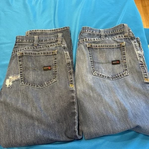2 Pair Ariat Jeans Mens 42x30 M4 FR Fire Resistant Low Rise Boot Workwear Denim - Picture 1 of 11