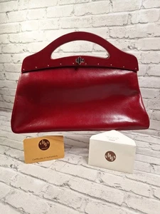 Monaco Clutch reiches Burgunder weiches Leder und Silberrand Echtheitskarte inkl. - Bild 1 von 16