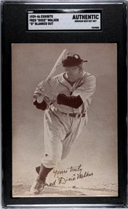 1939-46 Exhibits Fred Dixie Walker - SGC Auth D BLANKED OUT SP - Picture 1 of 2