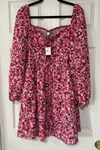 Zexxxy Damen Kleid Blumen Rosa Langarm Rüschen Größe XL Neu mit Etikett - Bild 1 von 14