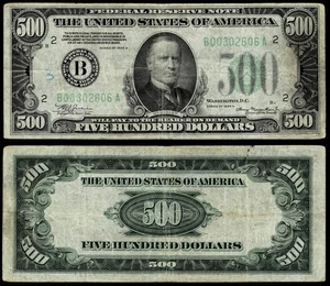 FR.#2202-B $500 1934-A Federal Reserve Note New York VERY FINE - Picture 1 of 1