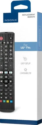 Insignia - Replacement Remote for LG TVs - Black - Image 1 of 4