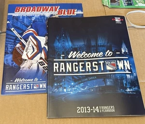 NEW YORK RANGERS BROADWAY BLUE GAME PROGRAM HENRIK LUNDQVIST & ‘13-‘14 Yearbook - Picture 1 of 4
