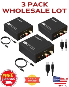3 x Koaxial Toslink Digital zu Analog Audio Konverter Adapter Cinch 3,5 mm L/R - Bild 1 von 4