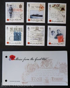 Guernsey Briefmarken: "Geschichten aus dem Ersten Weltkrieg" postfrisch Präsentationspaket 2015 - Bild 1 von 6