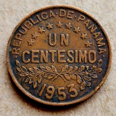 Panama 1-centesimo coin, 1953. KM# 17, bronze. 50th Anniversary of the Republic. - Image 1 of 2