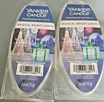 全新 YANKEE CANDLE 魔法明亮灯 蜡熔 2.6 盎司 - 批量 2 包 全新 — 第 1/3 张图片