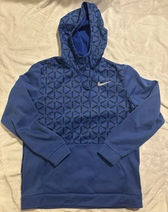 NIKE THERMA-FIT HOODIE SWEATSHIRT POLYESTER BLAU & SCHWARZ Gr. LARGE, L - Bild 1 von 3