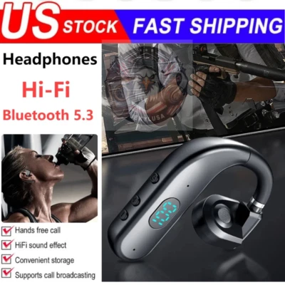 Bluetooth 5.3 Wireless Earbuds Ear Hook Bone Conduction Headphones Sport Headset - Image 1 of 4