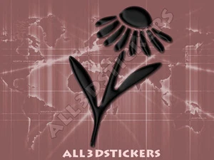 Adesivo Resinato Effetto 3D Margherita - Colore Nero 110x80 mm. - Foto 1 di 1