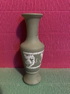 Avon Imitazione Cuneo Diaspro Bud Vaso Verde Vetro Smerigliato 6" Vintage - Foto 1 di 9