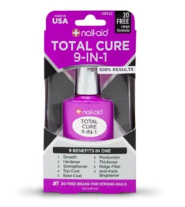 Nail-Aid Total Cure 9 in 1 Treatment, Clear, 0.51 Fl Oz - Picture 1 of 3