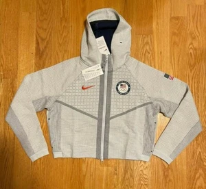 NEW NIKE TECH FLEECE JACKET HOODED OLYMPIC TEAM USA CT2582-043 WOMEN SIZE SMALL - Picture 1 of 6