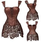 Sexy Lace Up Waist Training Steampunk Corset Overbust Bustier Top Plus Size US