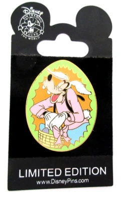 2008 WALT DISNEY WORLD GOOFY EASTER EGG PIN-WEARING BUNNY EARS- LE 1200-  #60049 - Image 1 of 3