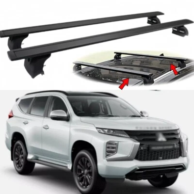 Barra transversal de 2 piezas para riel de techo bloqueable para Mitsubishi Montero Sport 2015-2023 Foto 1 de 4
