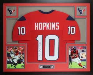 DeAndre Hopkins Autographed & Framed Red Houston Texans Jersey JSA COA - Picture 1 of 5
